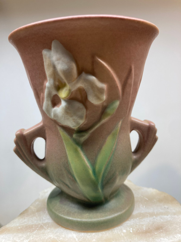Roseville floral vase