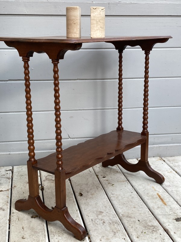 Victorian walnut spool side table
