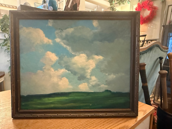 framed Carl G. T. Olson original painting on board clouds  #68