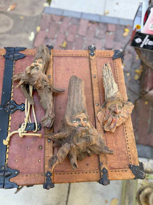 Carved woodland face