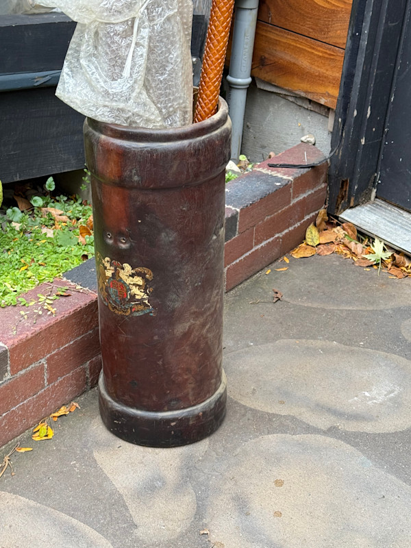 Vintage leatherEnglish umbrella stand