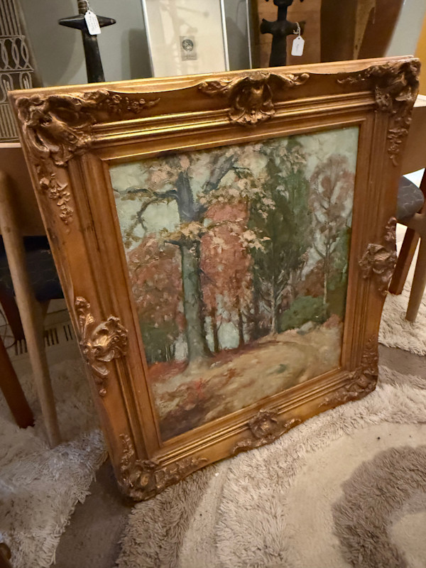Carl G.T. Olson original painting on board fall trees  #31