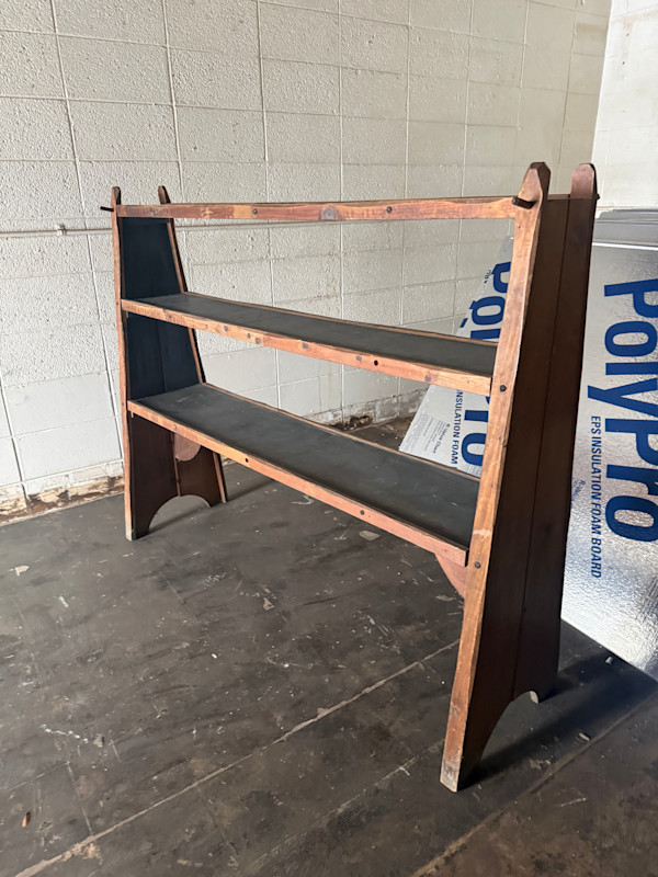 Primitive  painted angled shelf