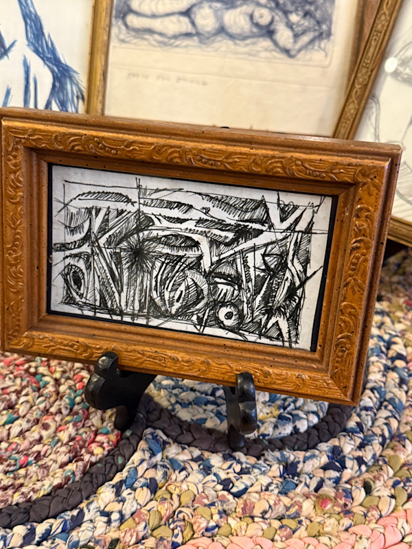 Framed mini original ink drawing