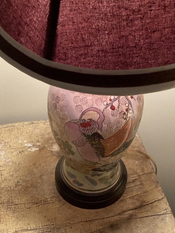 Hand painted Asian table lamp