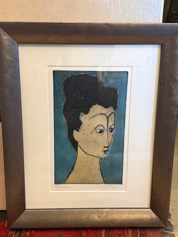 Original framed print of woman, Image 1.