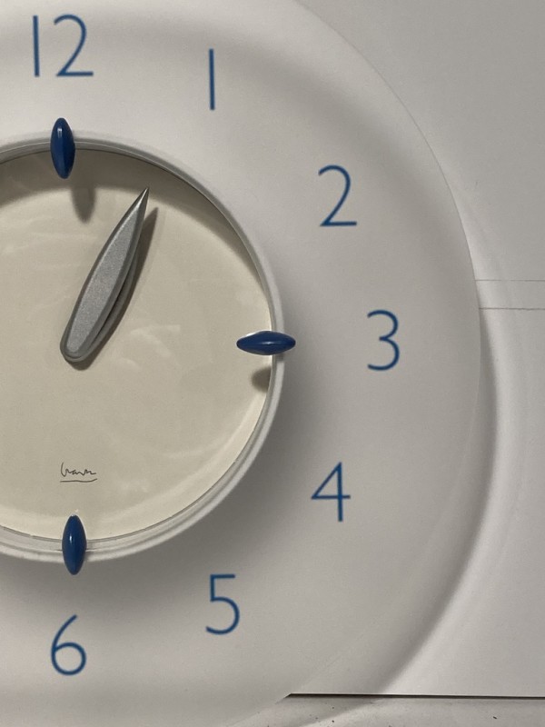 Round lucite Michael Graves kitchen clock