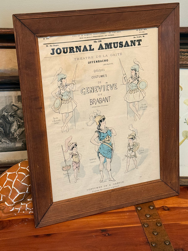 vintage  1875 Paris theater costume page