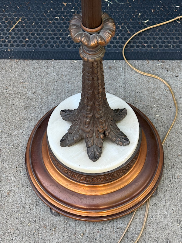 1930's bridge lamp with copper finish