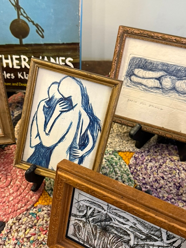 Framed mini original ink drawing