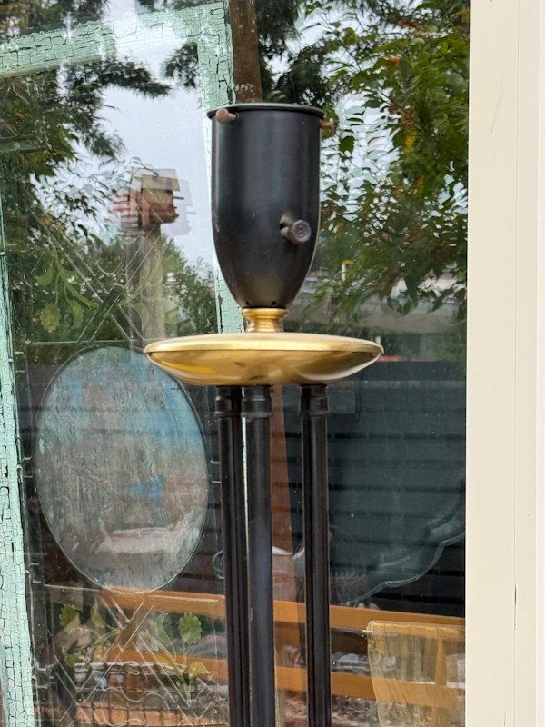 mid century modern black 3 stem floor lamp