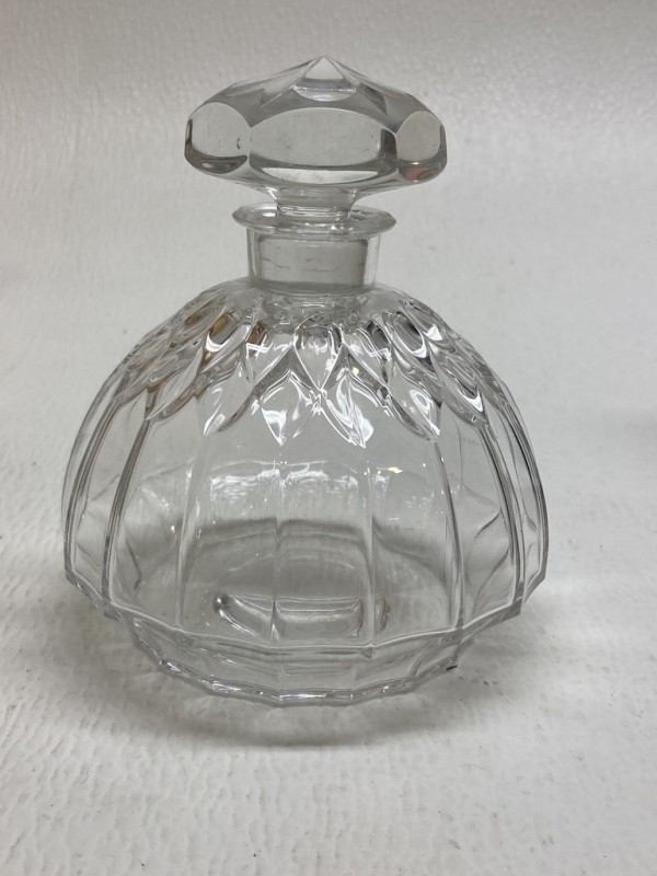 vintage clear glass Art Deco perfume bottle