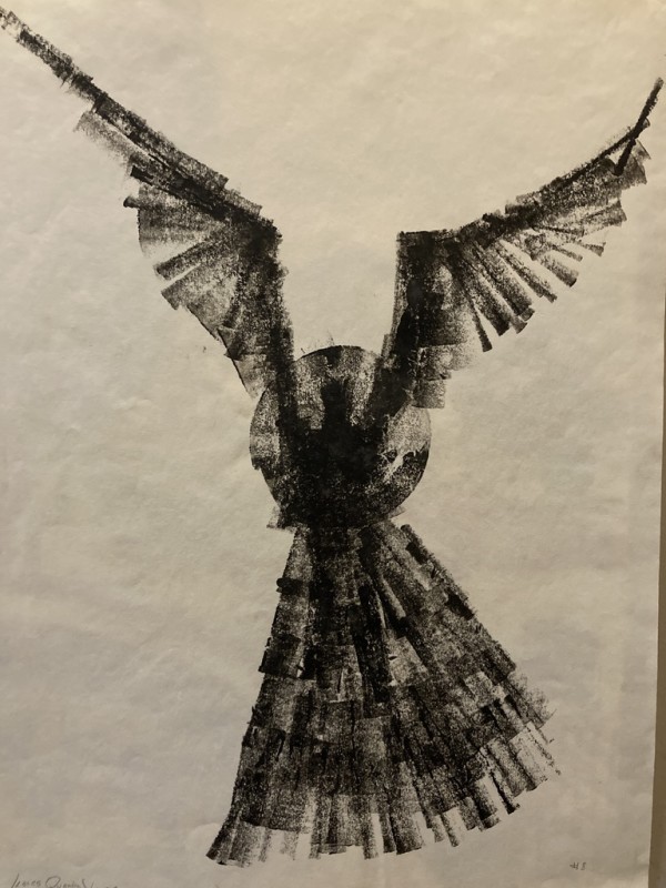 Unframed James Quentin Young woodblock Black Angel