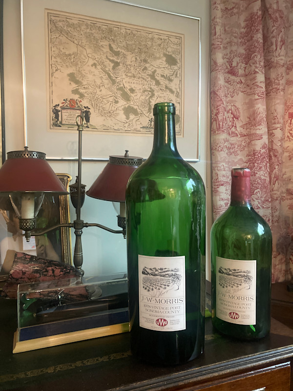 Large green wine bottle