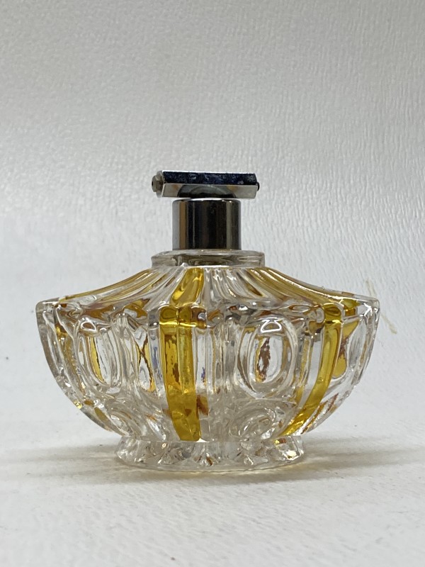 Art Deco amber and clear perfume bottle