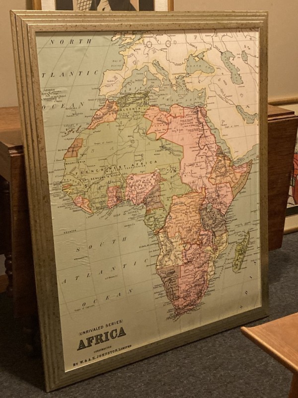 Framed vintage map of Africa