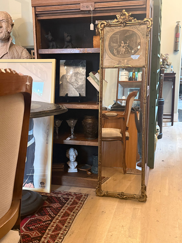 Carved narrow trumeau mirror, Image 1.