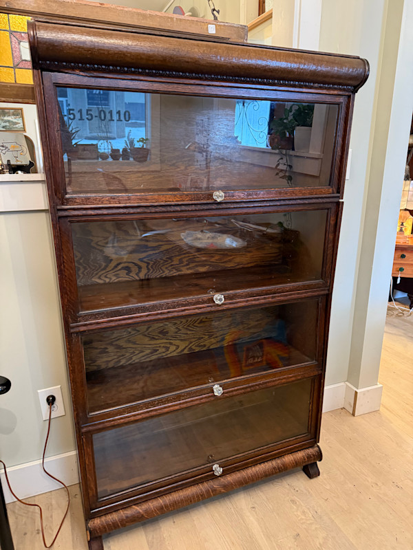 Oak stacking 4 section bookcase