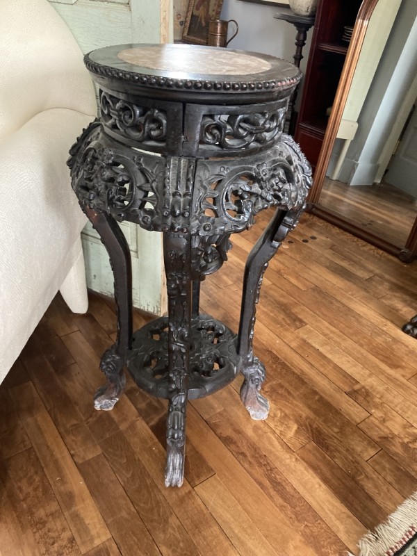 asian marble top plant stand