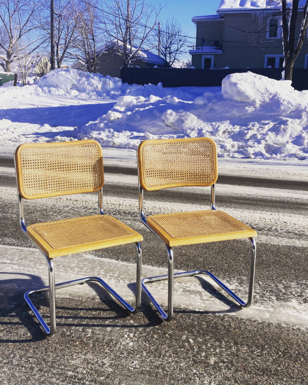 Cesca style chrome chairs