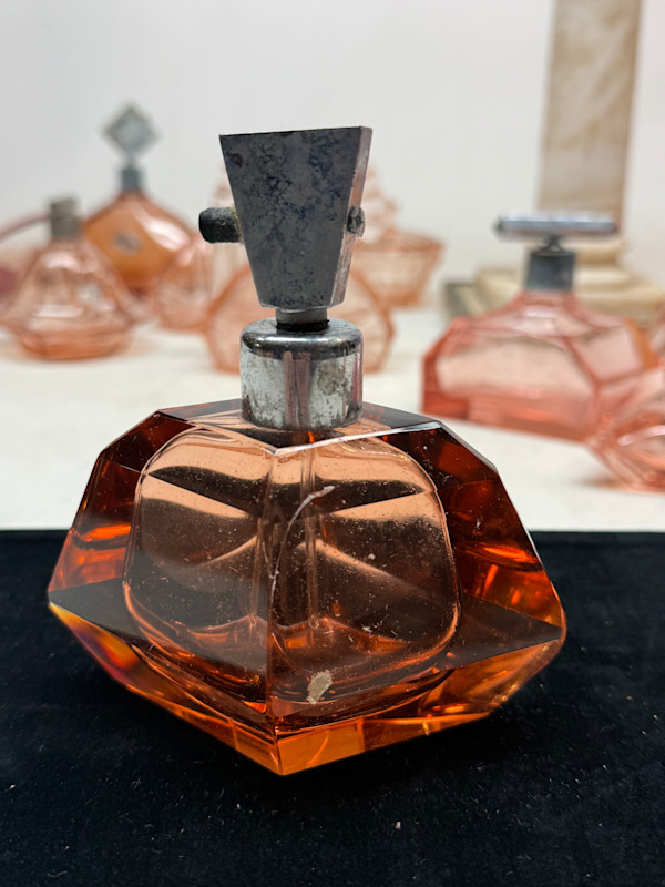Art Deco pink perfume bottle