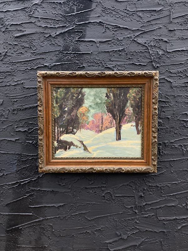 Carl G. T. Olson original painting on canvas winter scene #155