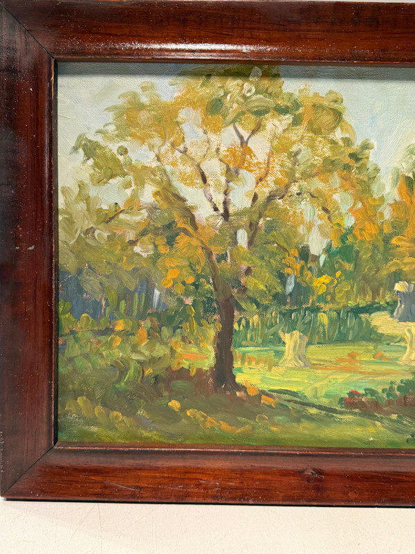 framed Carl G. T. Olson original painting on board fall landscape  #66