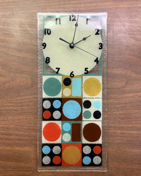 hand slumped glass modern clock