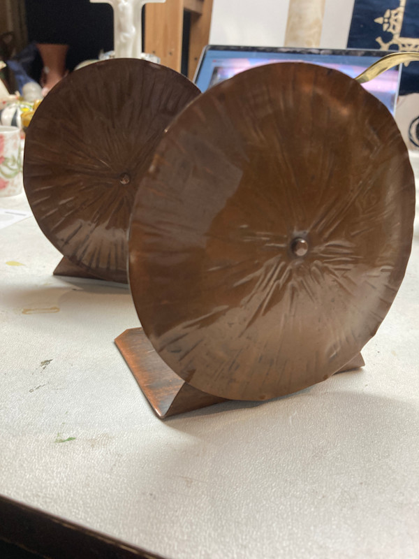 Hand Wrought copper bookends