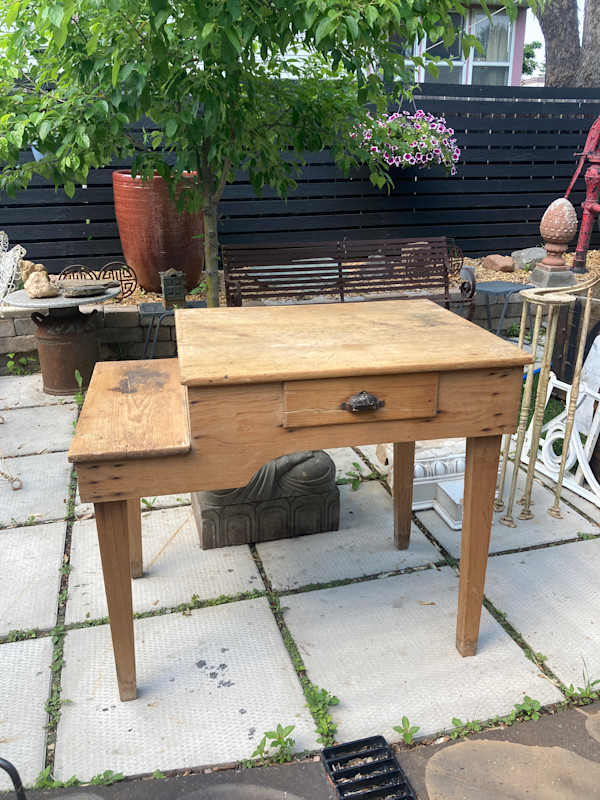 scandinavian step desk with drawer