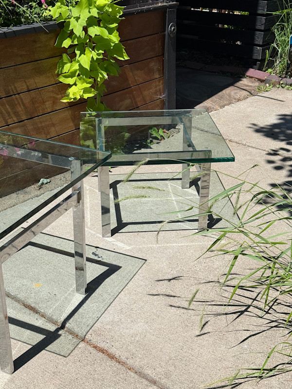 Glass and chrome low table