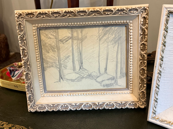 Carl G. T. Olson pencil sketch of trees