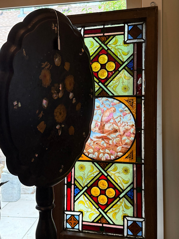 hand painted stained glass window