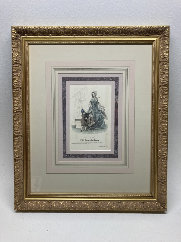 1858 French fashion print framed