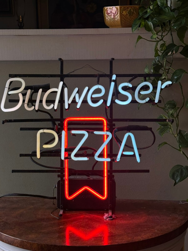 Budweiser Pizza beer neon sign