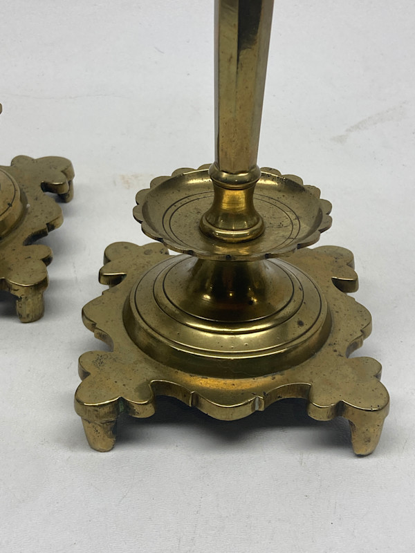19th century brass candlesticks
