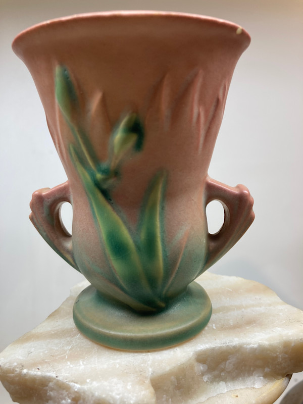Roseville floral vase as is