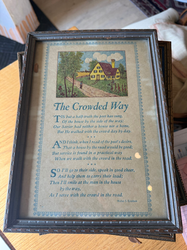 framed vintage motto print "The Crowded Way...", Image 1.