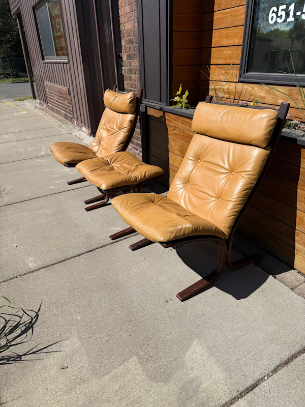 Pair of Westnofa chairs and ottoman, Image 1.