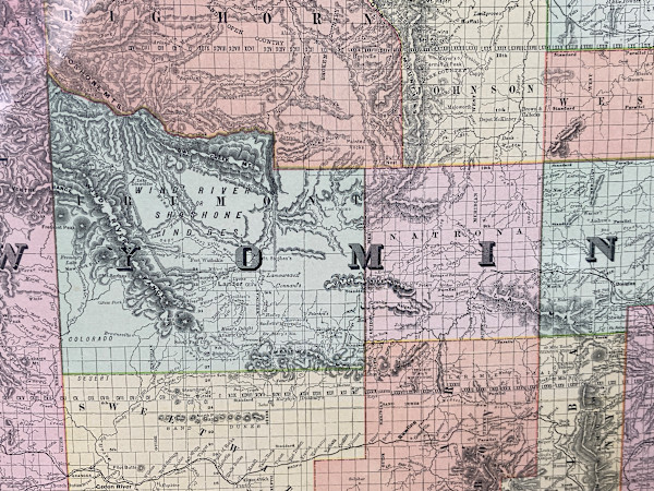 early 1891 map of Territory of Wyoming