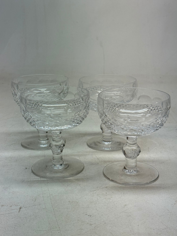 set of 4 Colleen pattern WATERFORD champaign glasses