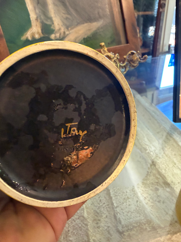 pair of Italian ceramic cannisters