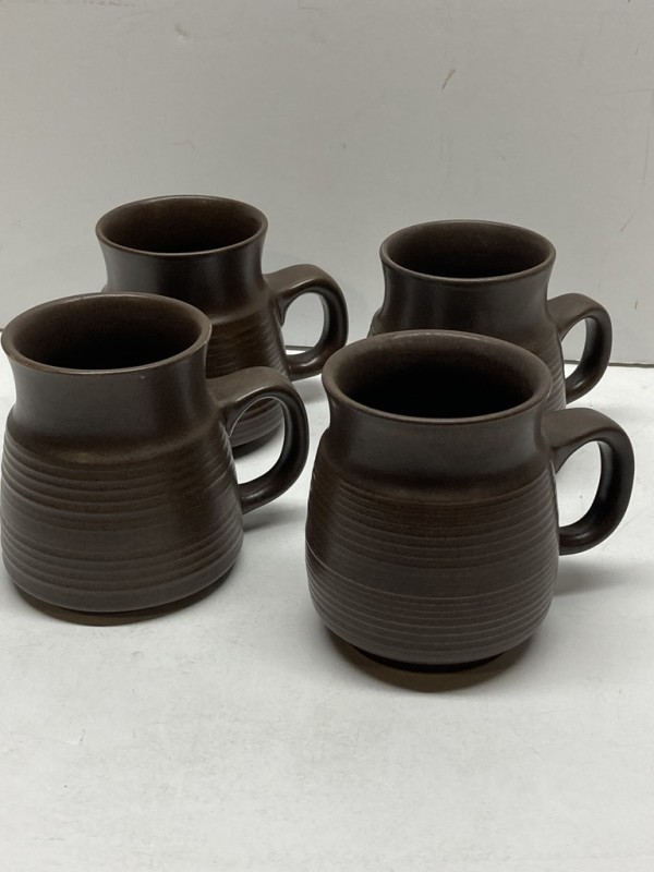 Set of 4 Denby / Langley English tall Mayflower coffee mugs