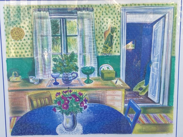signed numbered Eva Laas interior lithograph
