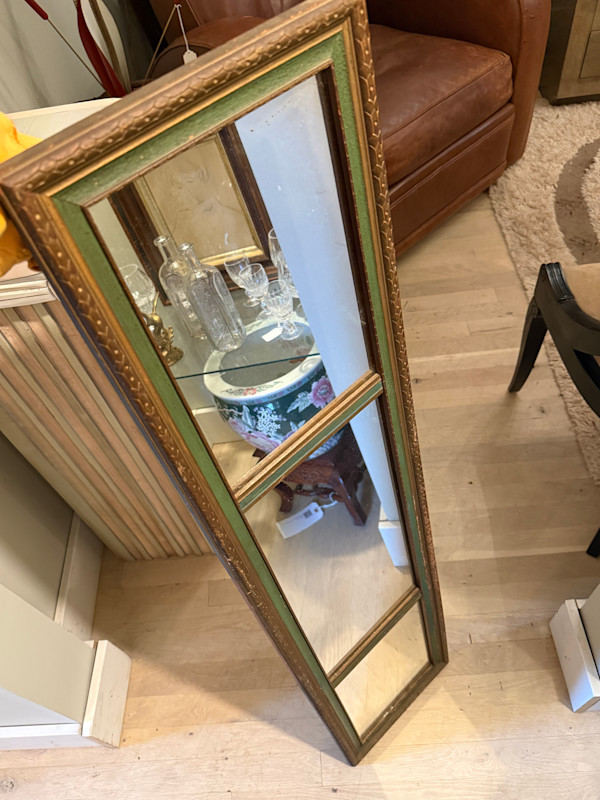 1920's triple piano mirror with green trim
