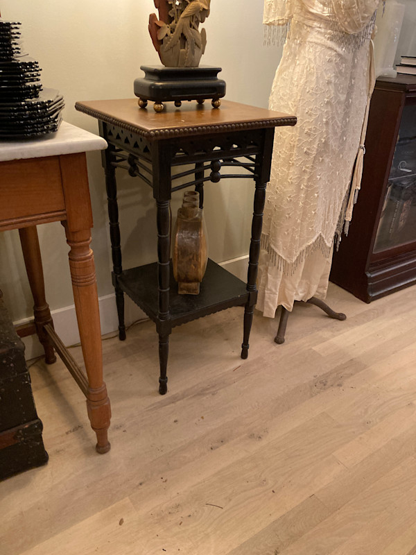 leather top side table