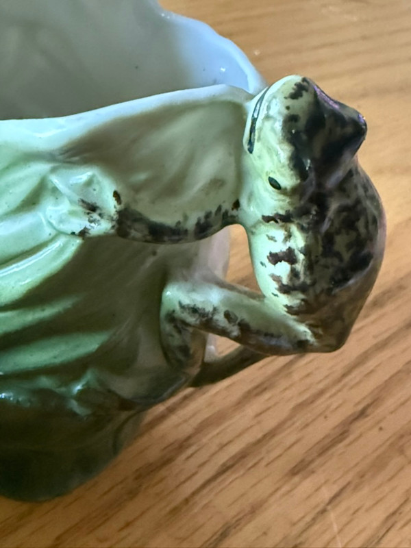 vintage German porcelain frog creamer
