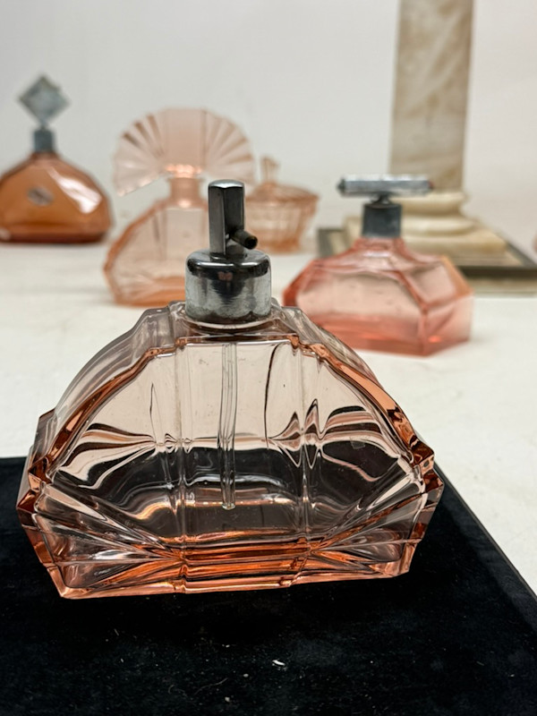Art Deco pink perfume bottle
