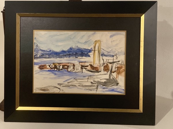 Framed original watercolor by James Quentin Young