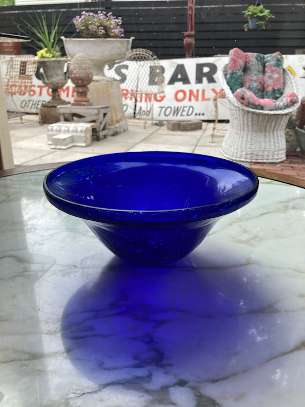 Cobalt glass bowl